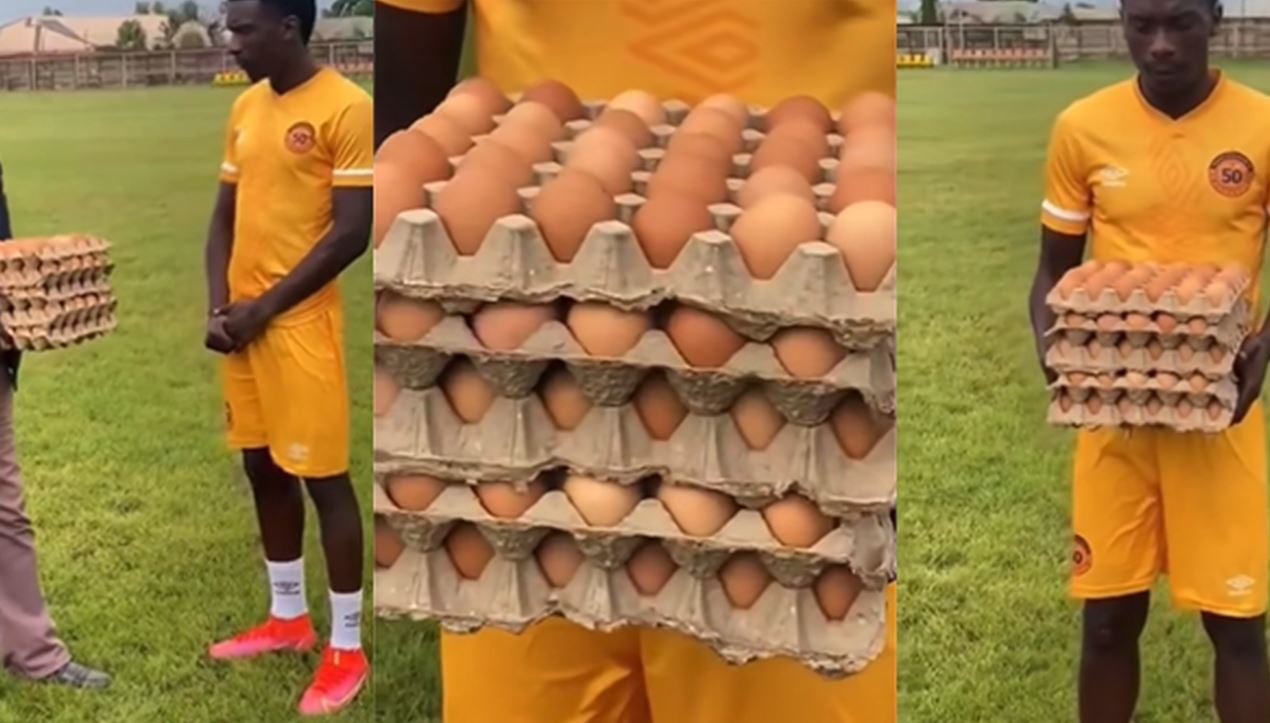 Lo eligieron como el mejor jugador del partido y le regalaron huevos de premio