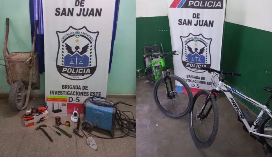 Caucete: detienen a dos jóvenes por robar desde pelotas hasta bicicletas en una casa y un club