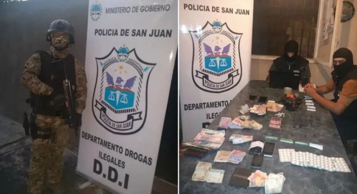 Caucete: doce detenidos por una serie de allanamientos con secuestro de droga y un arma