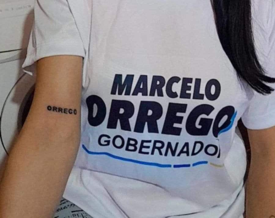 Caucete: una joven se tatuó el apellido de Orrego luego de la victoria