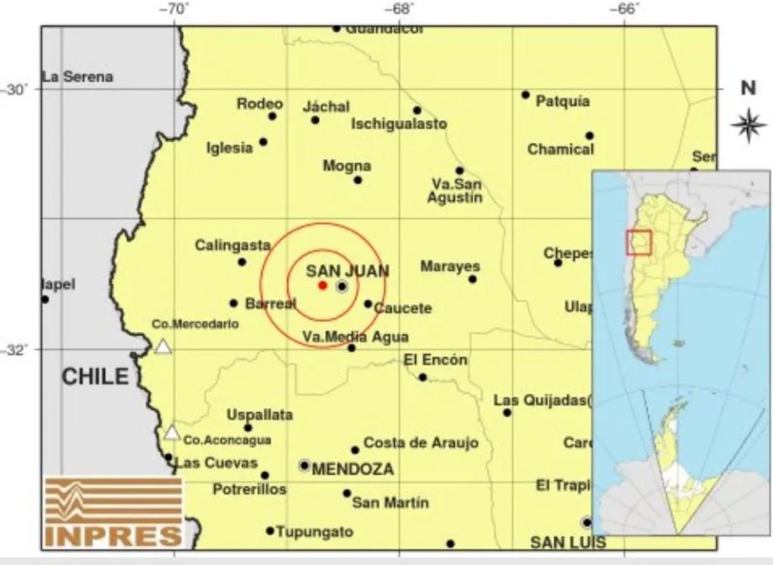 Sismo de 3,7° en la madrugada sanjuanina
