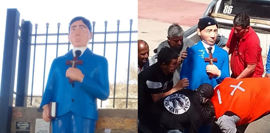Luego de que le arrancaran la cabeza, la imagen de Ceferino volvió a San Martín