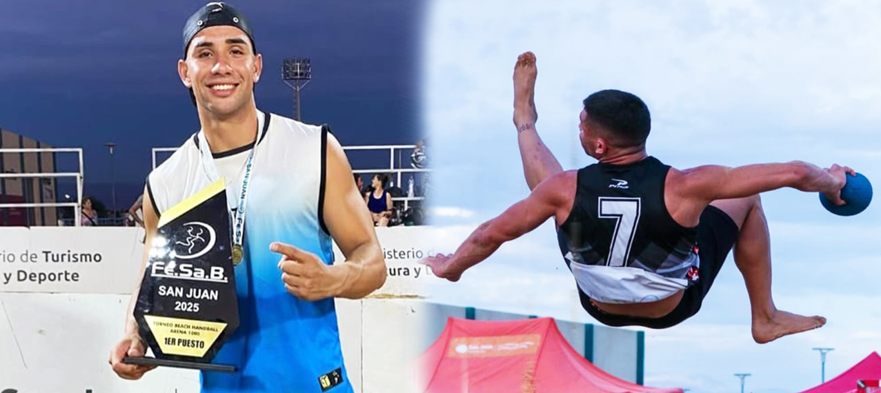 Un caucetero se destacó en un torneo de Beach Handball