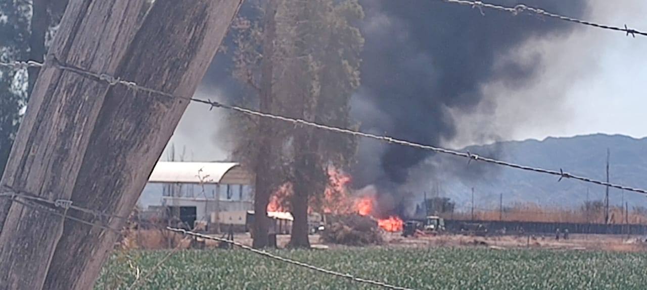Caucete: un voraz incendio arrasó con una finca y calculan pérdidas millonarias