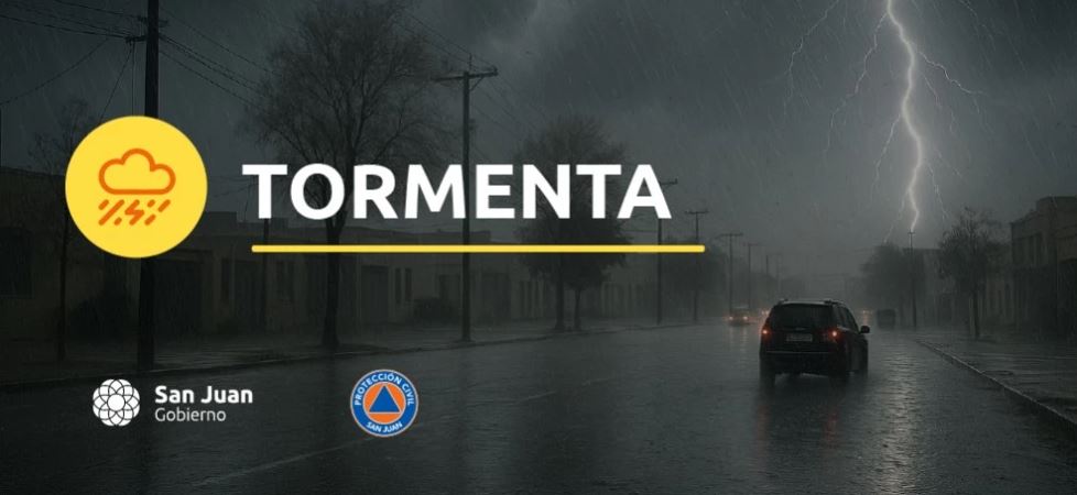 Caucete y cuatro departamentos más en alerta por lluvias para la noche