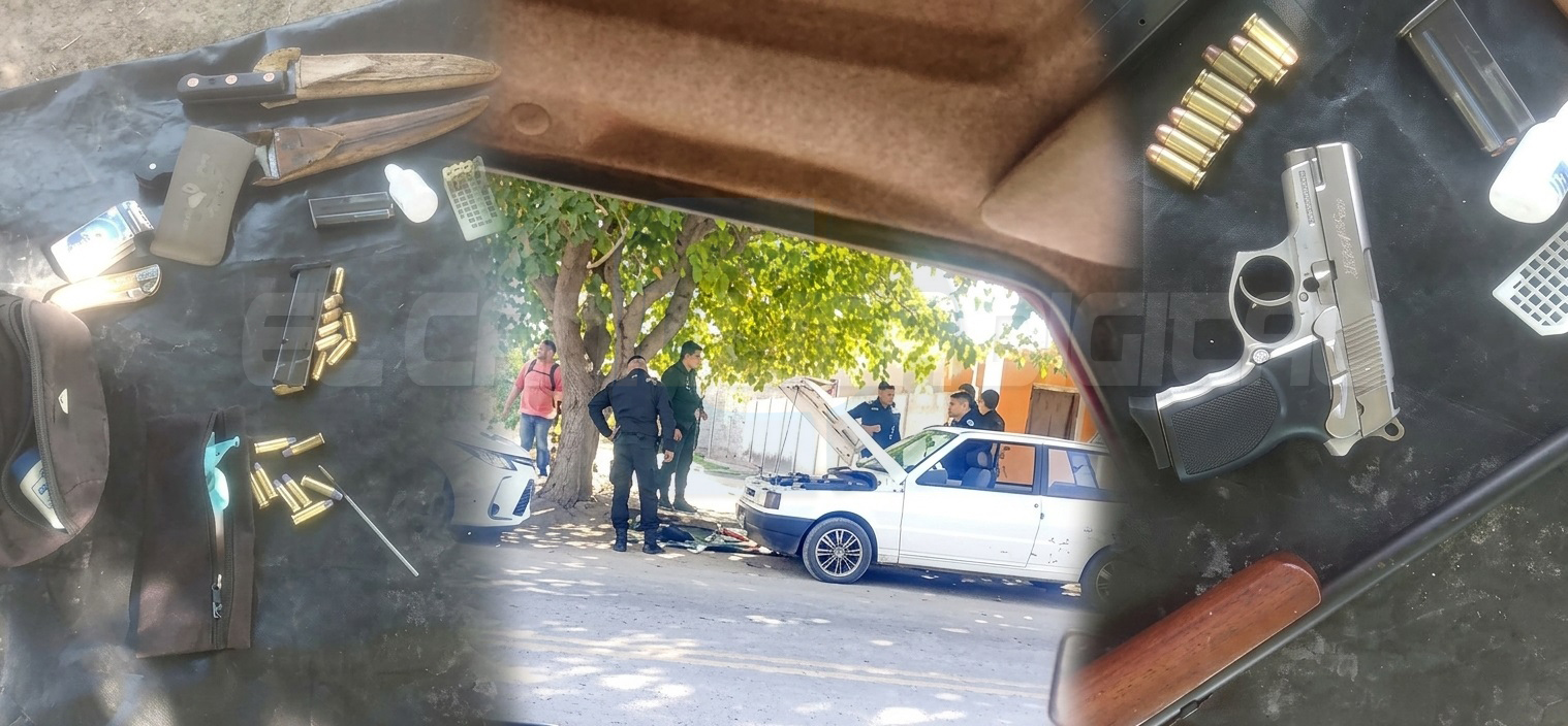 Caucete: detuvieron un auto con armas, cocaína y el acompañante con frondoso prontuario
