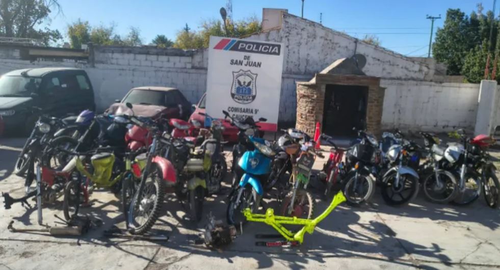 Caucete: seis detenidos, 20 motos secuestradas y allanamientos de talleres clandestinos