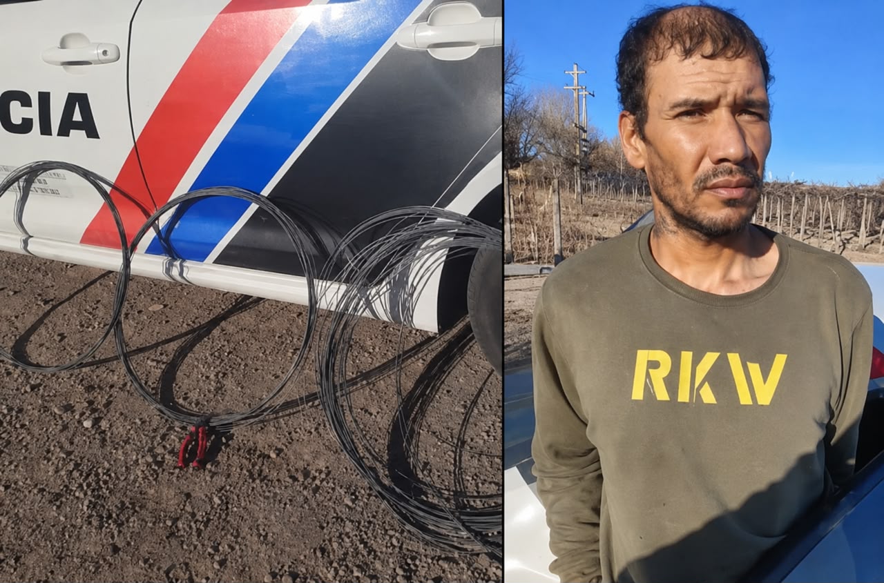 Caucete: Obreros retuvieron a un hombre acusado de cortar alambre en una finca