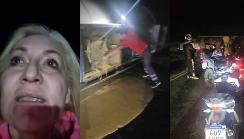 Vuelco del camión cerca de la Difunta Correa: el impactante video de una mujer que vio todo